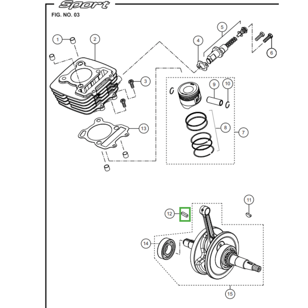 CHAVETA DIREITA DO VIRABREQUIM